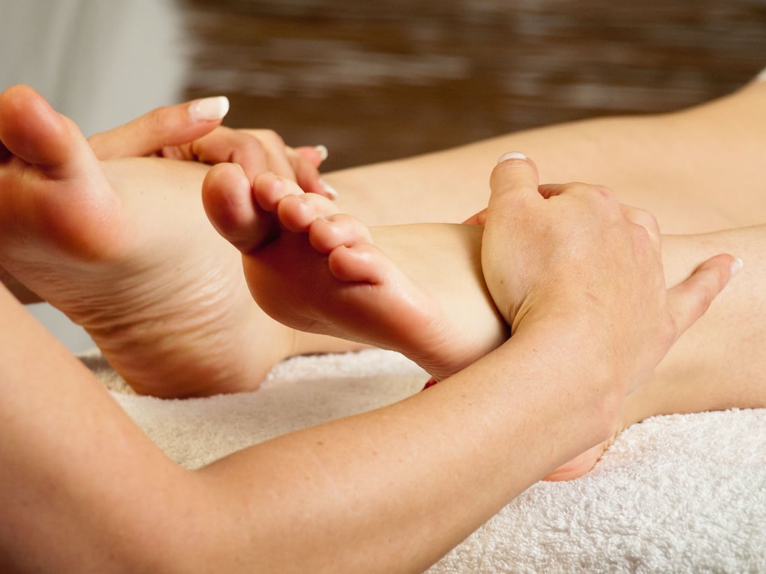 Person Receiving a Foot Massage